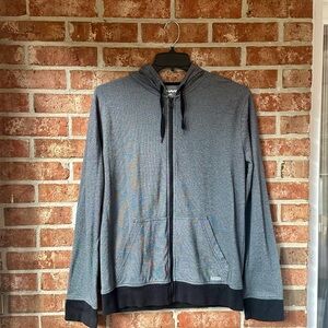NWOT-Tony Hawk Zip Up Hoodie Gray Skater Jacket Size Mens L Pockets Lined Black